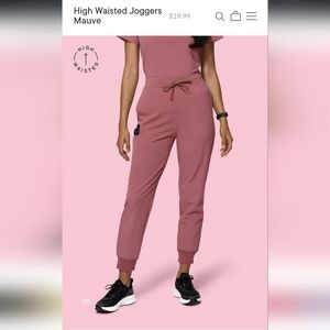 Mandala Women's High-Waisted Scrub Jogger Pants in Mauve